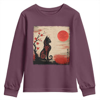 Kawaii Anime Cat Japanese Cherry Blossom Youth Sweatshirt - Wonder Print Shop