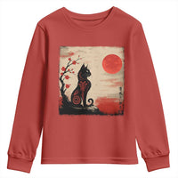 Kawaii Anime Cat Japanese Cherry Blossom Youth Sweatshirt - Wonder Print Shop