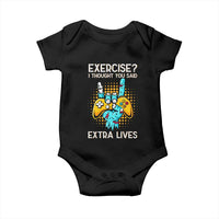 Funny Gamer Skeleton Hand Baby Onesie Exercise I Thought You Said Extra Lives - Wonder Print Shop