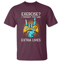 Funny Gamer Skeleton Hand T Shirt Exercise I Thought You Said Extra Lives - Wonder Print Shop