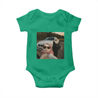 Cats Selfie Meme Baby Onesie Funny Black Cat Smoking Cigarette With Car - Wonder Print Shop