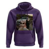Cats Selfie Meme Hoodie Funny Black Cat Smoking Cigarette With Car - Wonder Print Shop