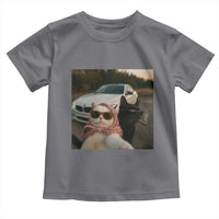 Cats Selfie Meme Toddler T Shirt Funny Black Cat Smoking Cigarette With Car - Wonder Print Shop