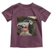 Cats Selfie Meme Toddler T Shirt Funny Black Cat Smoking Cigarette With Car - Wonder Print Shop