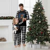 Cute Black Cat Mushroom Plaid Pajama Set Stary Night Vangogh Amanita Muscaria - Wonder Print Shop