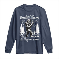 Funny Bigfoot Sasquatch Long Sleeve Shirt Breakin Hearts And Rippin Farts - Wonder Print Shop