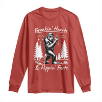 Funny Bigfoot Sasquatch Long Sleeve Shirt Breakin Hearts And Rippin Farts - Wonder Print Shop