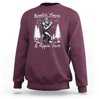 Funny Bigfoot Sasquatch Sweatshirt Breakin Hearts And Rippin Farts - Wonder Print Shop