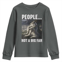 Funny Alpha Wolf Meme Youth Sweatshirt Sarcastic People Not A Big Fan - Wonder Print Shop