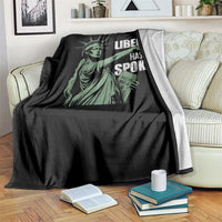 Funny Basketball Point God Liberty Meme Throw Blanket Has Spoken Patriotic USA