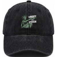 Funny Basketball Point God Liberty Meme Washed Cotton Baseball Cap Has Spoken Patriotic USA