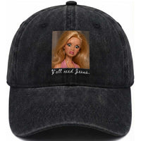 Y'all Need Jesus Washed Cotton Baseball Cap Funny Girls Meme Saying Christian Humor