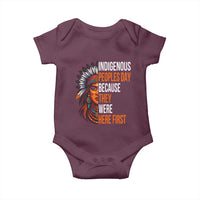 Native American Day Baby Onesie Indigenous People Day Because They Were Here First - Wonder Print Shop