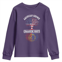 Distressed Tree Youth Sweatshirt American Grown with Comanche Roots - Wonder Print Shop