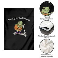 Ready For Halloween Frog Garden Flag Funny Frog Scooter Pumpkin Costume Gift