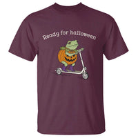 Ready For Halloween Frog T Shirt Funny Frog Scooter Pumpkin Costume Gift