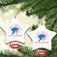 I Will Succeed Because I Am Insane Ceramic Ornament Funny Jimothy Raccoon Meme