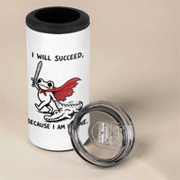 I Will Succeed Because I Am Insane 4 in 1 Can Cooler Tumbler Funny Frog Sarcastic Humor