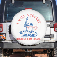 I Will Succeed Because I Am Insane Spare Tire Cover Funny Frog Riding Crocodile Sarcastic Humor