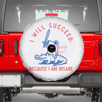 I Will Succeed Because I Am Insane Spare Tire Cover Funny Frog Riding Crocodile Sarcastic Humor