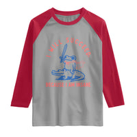 I Will Succeed Because I Am Insane Raglan Shirt Funny Frog Riding Crocodile Sarcastic Humor