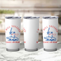 I Will Succeed Because I Am Insane Tumbler Cup Funny Frog Riding Crocodile Sarcastic Humor