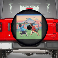 Funny Kendo Cat Spare Tire Cover Samurai Martial Arts - Wonder Print Shop