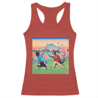 Funny Kendo Cat Racerback Tank Top Samurai Martial Arts - Wonder Print Shop