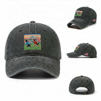 Funny Kendo Cat Washed Cotton Baseball Cap Samurai Martial Arts