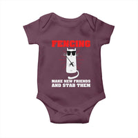 Funny Cat Fencing Baby Onesie Make Me New Friends And Stab Them - Wonder Print Shop