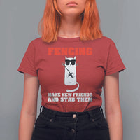 Funny Cat Fencing T Shirt For Women Make Me New Friends And Stab Them - Wonder Print Shop