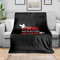 Funny Fencer Throw Blanket Fencing Make Me New Friends And Stab Them - Wonder Print Shop