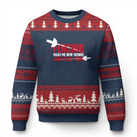 Funny Fencer Ugly Christmas Sweater Fencing Make Me New Friends And Stab Them - Wonder Print Shop