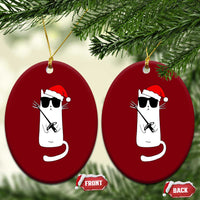 Funny Cat Fencing Xmas Ceramic Ornament Cute Kitty Lover - Wonder Print Shop