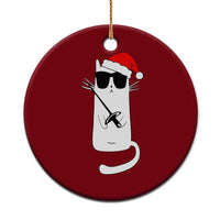 Funny Cat Fencing Xmas Ceramic Ornament Cute Kitty Lover - Wonder Print Shop