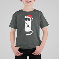 Funny Cat Fencing Christmas T Shirt For Kid Cute Kitty Lover - Wonder Print Shop