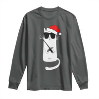 Funny Cat Fencing Christmas Long Sleeve Shirt Cute Kitty Lover - Wonder Print Shop