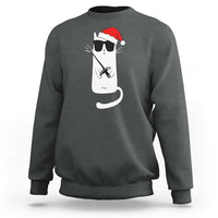 Funny Cat Fencing Christmas Sweatshirt Cute Kitty Lover - Wonder Print Shop