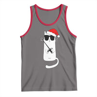 Funny Cat Fencing Christmas Tank Top Cute Kitty Lover - Wonder Print Shop