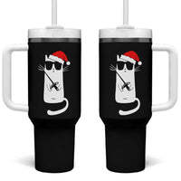 Funny Cat Fencing Christmas Tumbler With Handle Cute Kitty Lover - Wonder Print Shop