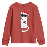 Funny Cat Fencing Christmas Youth Sweatshirt Cute Kitty Lover - Wonder Print Shop
