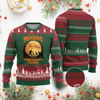 Funny Fencing Halloween Ugly Christmas Sweater You Call It Fencing Zombie Survival - Wonder Print Shop