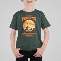 Funny Fencing Halloween T Shirt For Kid You Call It Fencing Zombie Survival - Wonder Print Shop