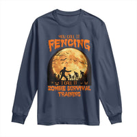 Funny Fencing Halloween Long Sleeve Shirt You Call It Fencing Zombie Survival - Wonder Print Shop