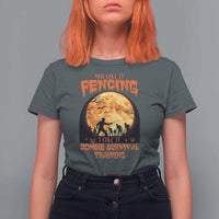Funny Fencing Halloween T Shirt For Women You Call It Fencing Zombie Survival - Wonder Print Shop