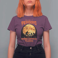 Funny Fencing Halloween T Shirt For Women You Call It Fencing Zombie Survival - Wonder Print Shop
