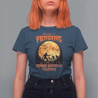 Funny Fencing Halloween T Shirt For Women You Call It Fencing Zombie Survival - Wonder Print Shop