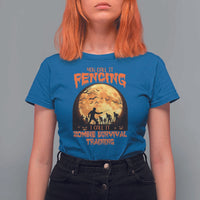 Funny Fencing Halloween T Shirt For Women You Call It Fencing Zombie Survival - Wonder Print Shop