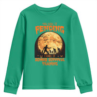 Funny Fencing Halloween Youth Sweatshirt You Call It Fencing Zombie Survival - Wonder Print Shop