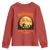Funny Fencing Halloween Youth Sweatshirt You Call It Fencing Zombie Survival - Wonder Print Shop